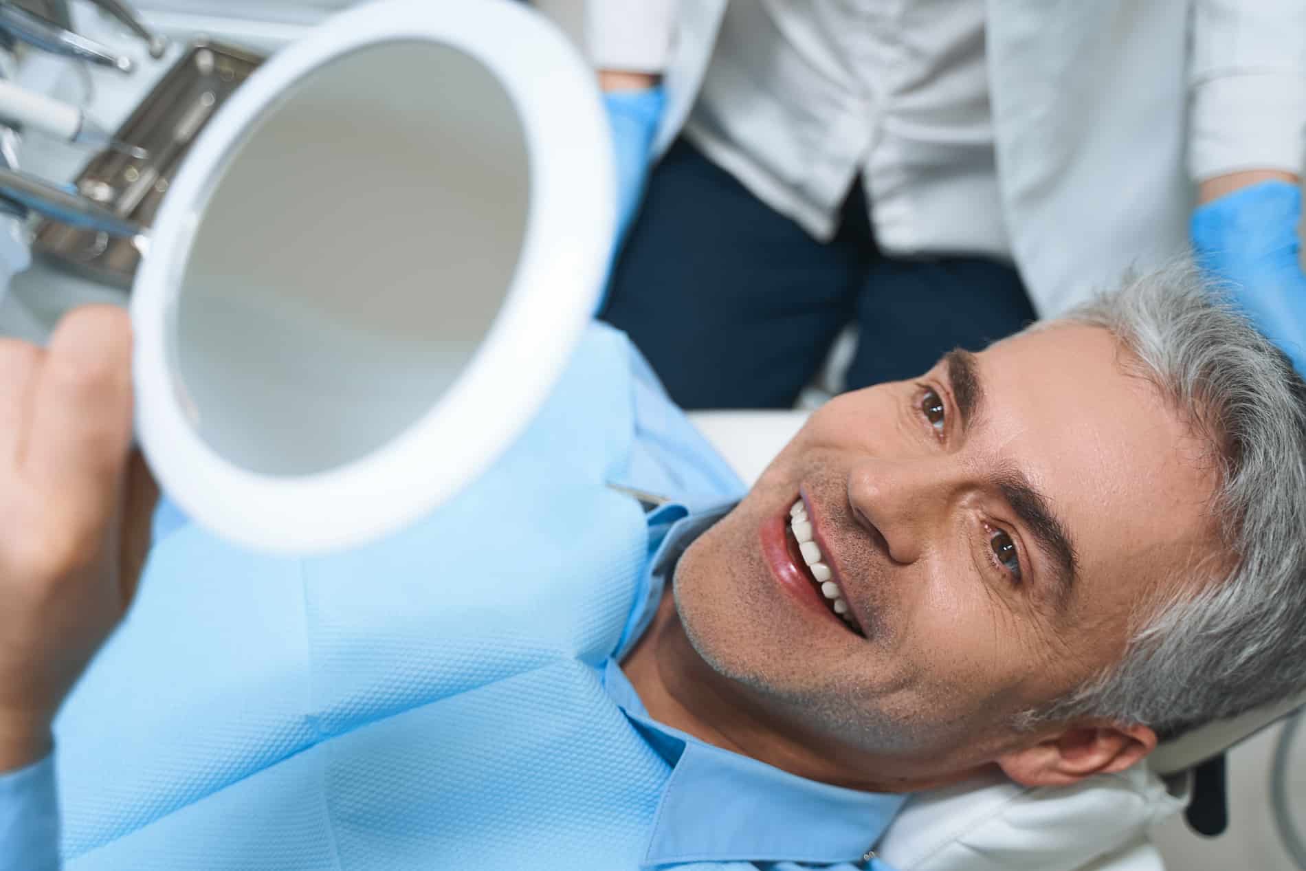 Man at his cosmetic bonding appointment in Franklin TN